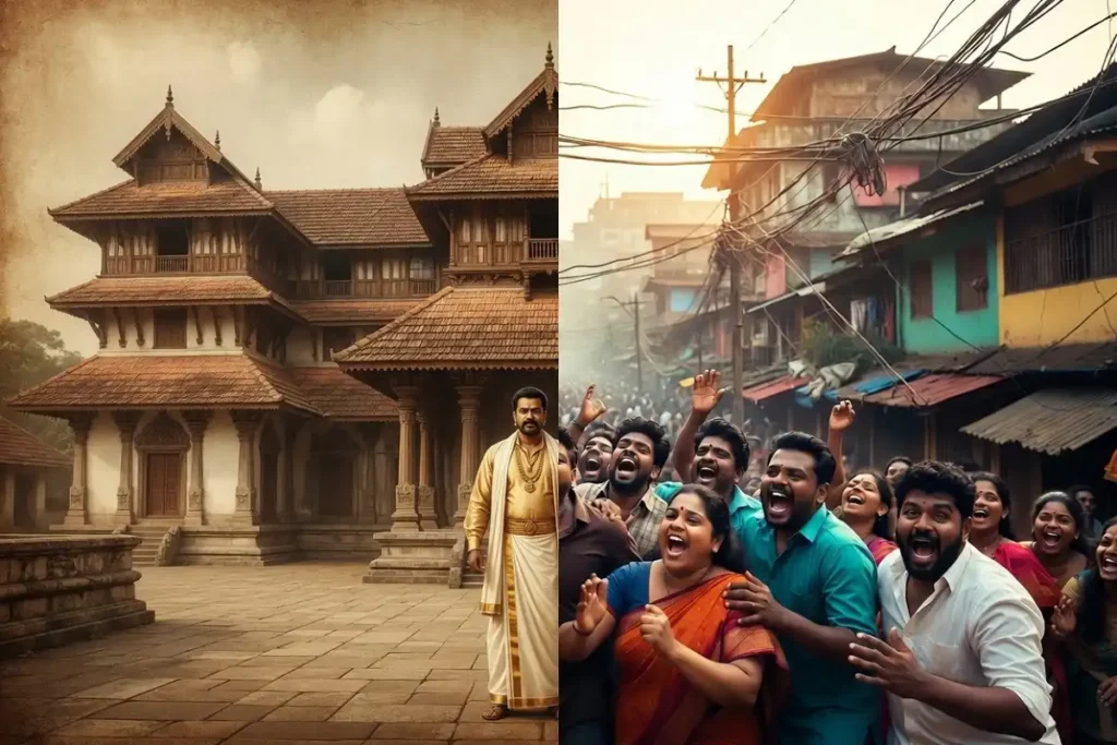 Aadu 3 dual timeline plot with past and present settings