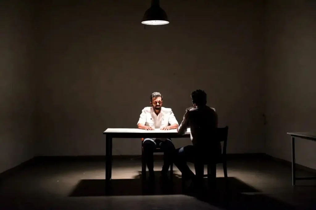 Alt text: Rahman as investigation officer Ghibran in the Malayalam film Anomie 2026
