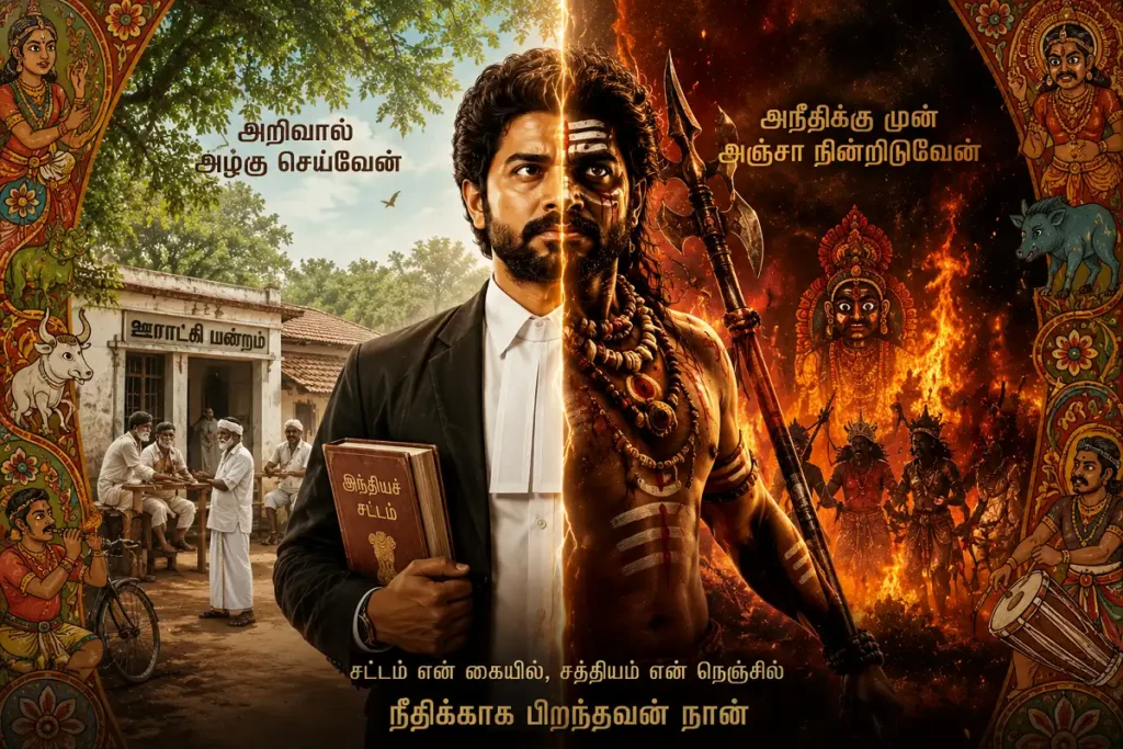 Suriya in dual role as Saravanan and Karuppuswamy in Karuppu