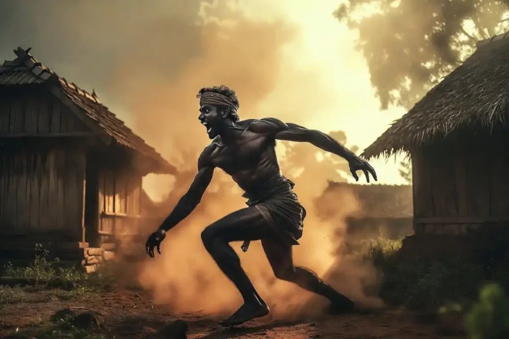 Pallichattambi action scene featuring Tovino Thomas as the church rowdy